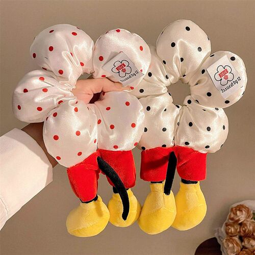 Cute Mickey Flower Polka Dot Big Bow Hair Ties for Creative