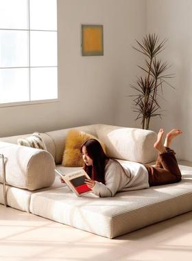 创意小户型中三人位约简模块N压包缩直沙排折叠发床83012拆洗古风