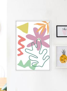 北装饰BD21A040画背客厅欧发景墙挂画抽象风沙景花卉壁画粉绿色