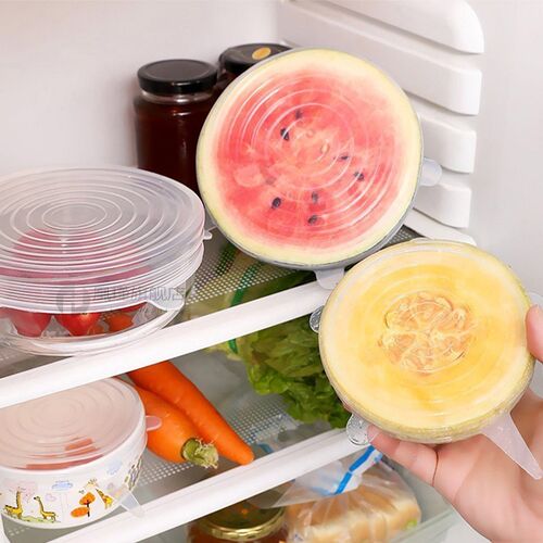 Kitchen Accessories Gadgets Silicone Food Lid 6pcs/set Stret