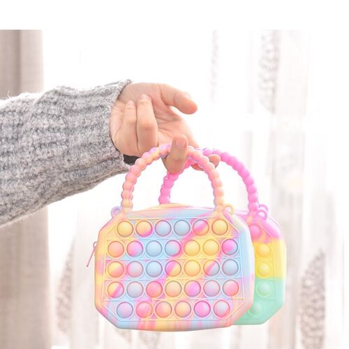 Silicone Push Bubble Crossbody Bag Fidget Toys Sensory Relie