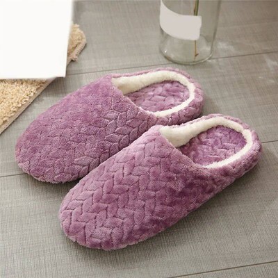 Women Winter Home Fur Slippers Cartoon Cat Non-Slip Soft War