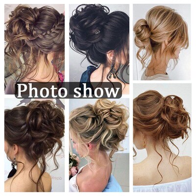 Ynthetic Messy Curly Hair Bun Chignon ScrunchyHair Synthetic