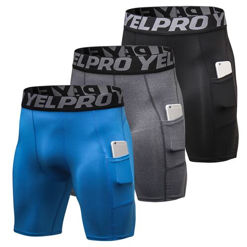 3 Pack Men Compression Shorts Active Workout Underwear with