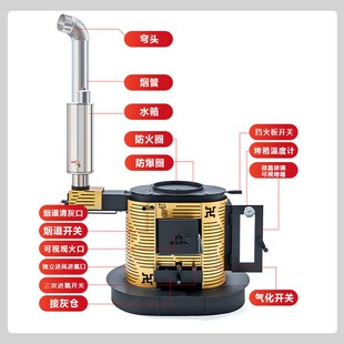 新型概念炉循环燃烧柴火气化炉取暖炉家用无烟柴煤两用室内烤厂家