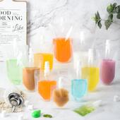 透明自立219吸嘴袋饮果汁豆塑浆奶品茶包装 袋一次性料料食密封袋