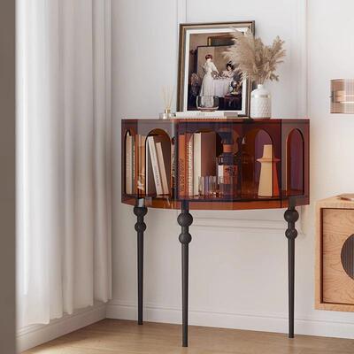 意关式边柜玄柜现代简户约入关玄台半圆装饰置物架法式创意玄0218