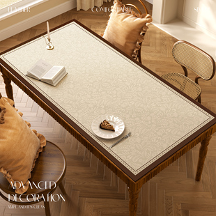 美式复古餐桌垫防水防油免洗客厅家用耐刮耐磨轻奢氛围感茶几台布
