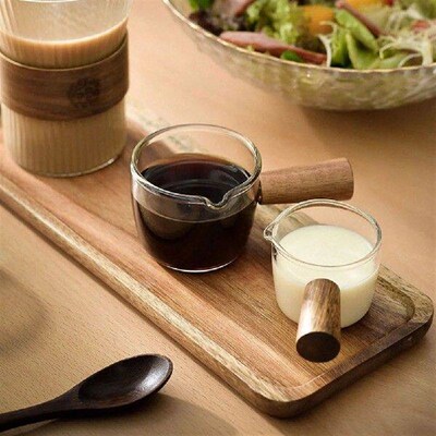 2 Pcs Mini Milk Cup Creamer Pitcher Glass Clear Water