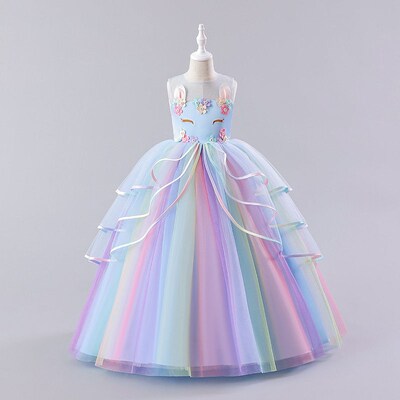 Childrens Dress Girls Puff Mesh Princess Dress Festival Ta