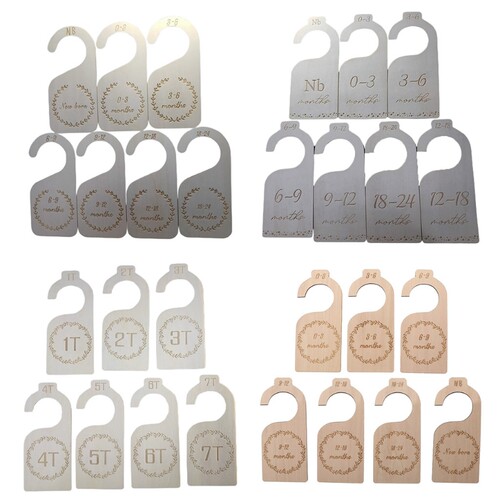 7Pc/Set Newborn 24 Months Baby Closet Dividers Wood Nursery