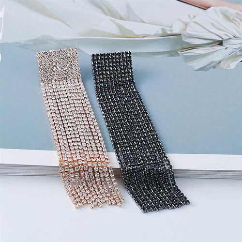 JURANs new personality temperament long rhinestone tassel e