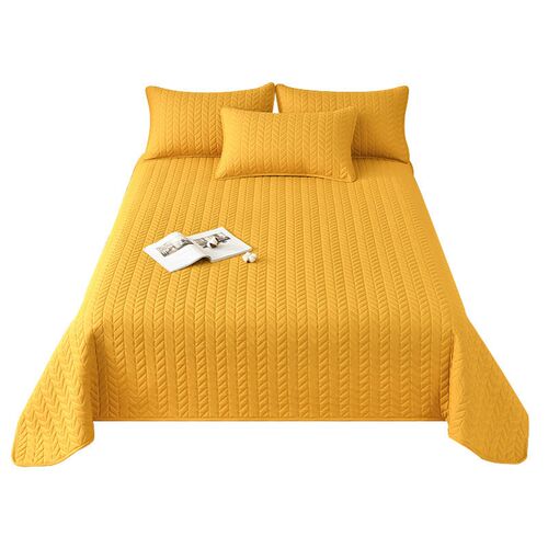 In Stock Solid lor Washed tton Bed ver Tatami Quilted Non-sl