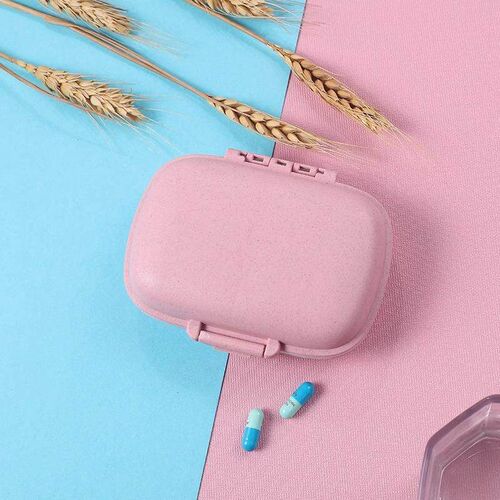 Portable Pill Organizer, Mini Medicine Box, 8-Compartment Pi