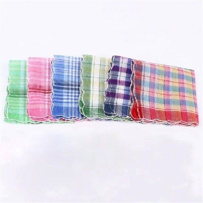 Cotton Checked Handkerchief Towel for AllAge Big Bandanas