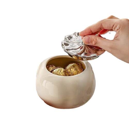 Nordic Style Ceramic Savings Pot Persimmon Ruyi High Color V