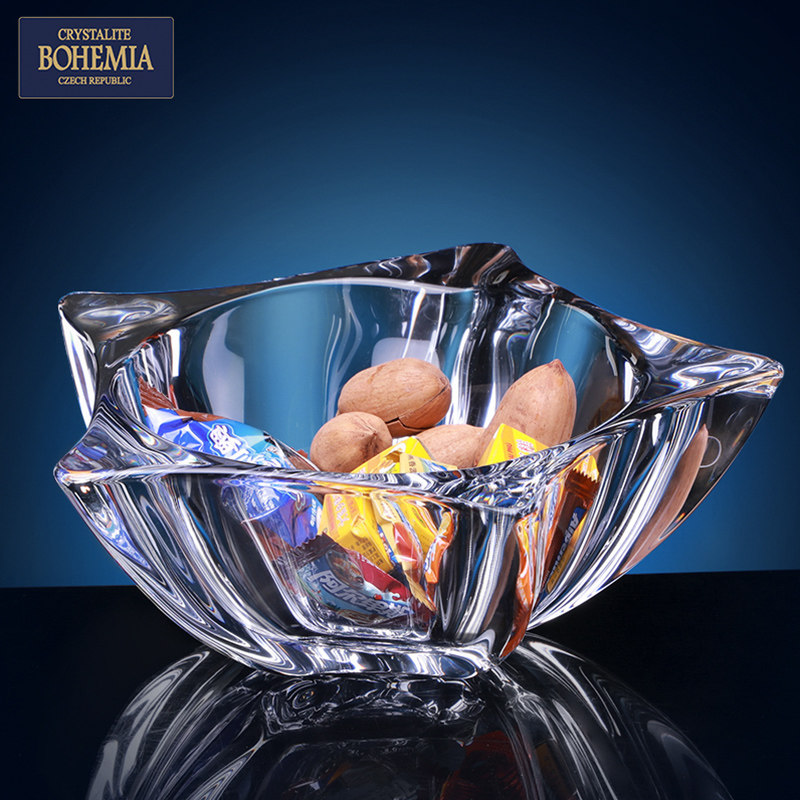 捷克波西米亚水晶果盆创意果斗客厅糖缸水果干果零食果盘摆件,家居饰品,果盘/果篓,淘宝优惠券,粉丝福利购,淘宝优惠卷