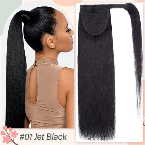 Real Hair Wig Women Straight Hair Wig VEL tail Tail Hair Ext