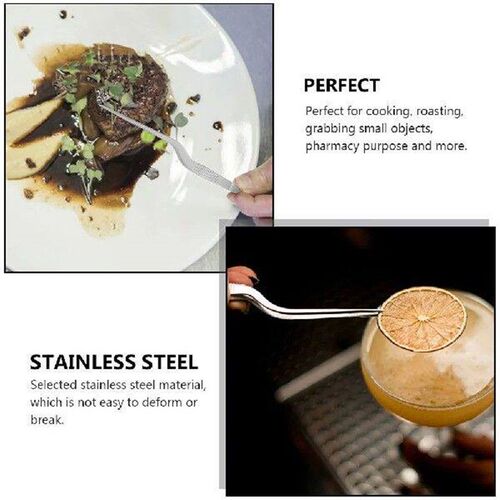 2 Pcs Stainless Steel Tweezers Multifunctional Fish Bone