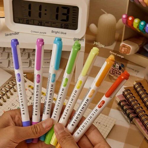 5 Colors/box Double Headed Highlighter Pen Set Fluorescent D