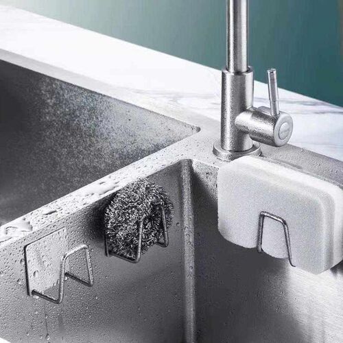 Sponge storage rack, stainless steel kitchen utensils, sink