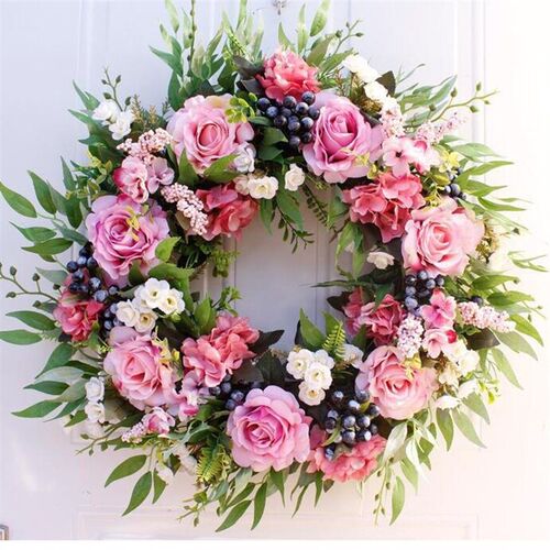 European Rose Garland Large 56cm/22 Inch Wall Decoration Doo