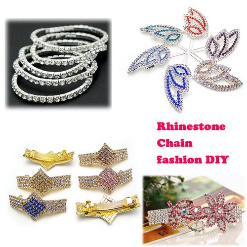 1Yard 10Yards/roll SS6-SS16 Glitter Crystal Rhinestone Chain
