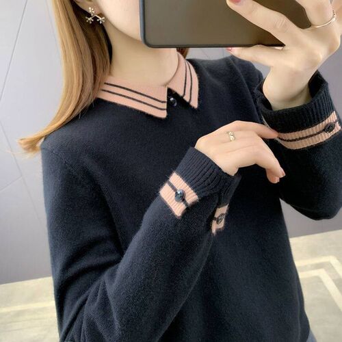 Fashionable New Autumn And Winter Coat Womens Lapel Top Lar