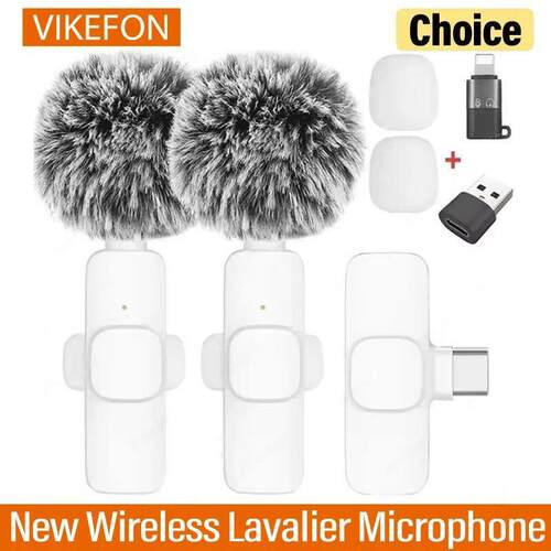 Wireless Lavalier Mic Audio Video Recording Mini Replaceable