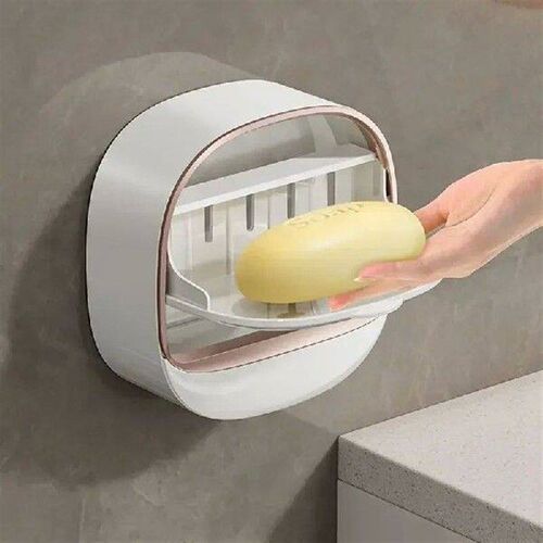 Bathroom Drain Soap Box Wall Mounted ABS Soap Box with Lid