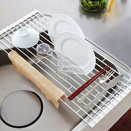 Wrought Iron Folding Sink Drain Rack Kitchen Vegetable Sink