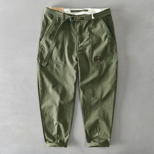 Z329 Mens tton Solid lor Multi-pocket Japanese Casual il Pa