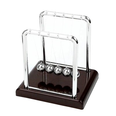 Newtons Cradle Desk Table Decor Metal Pendulum Ball Steel B