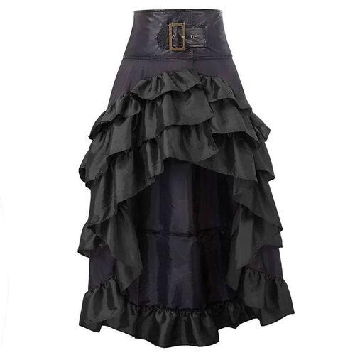 Cosplay Vintage Steampunk Dress Victorian Medieval Ruffled