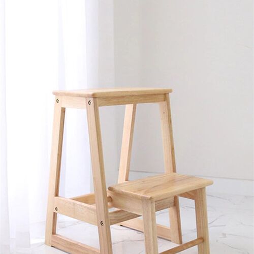 2023 New Wooden Ladder Stool Solid Wood 2 layers Simple Mode