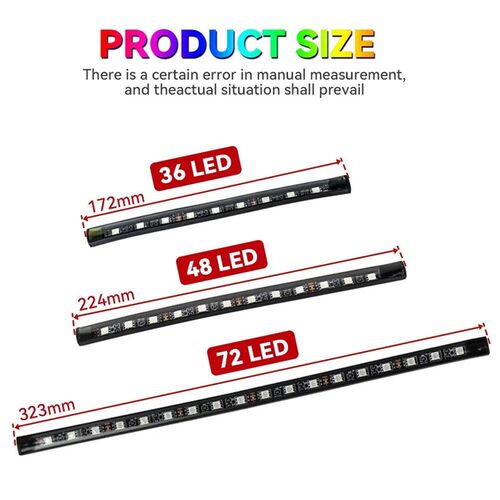Neon 36 48 72 LED Car Interior Ambient Foot Light with USB W