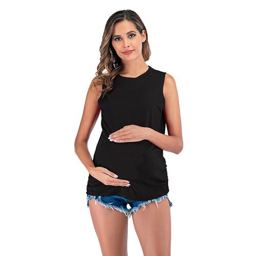 6089temu Round Neck Print Fashion Large Size Maternity Top T