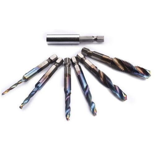 7pcs/set M3-M10 Hex Shank Blue Coated Screw Thread Metric Co