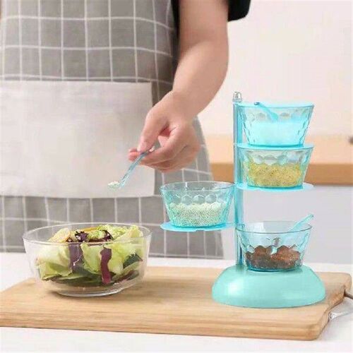 Seasoning Container Moisture-proof Salt Jar Rotary Storage