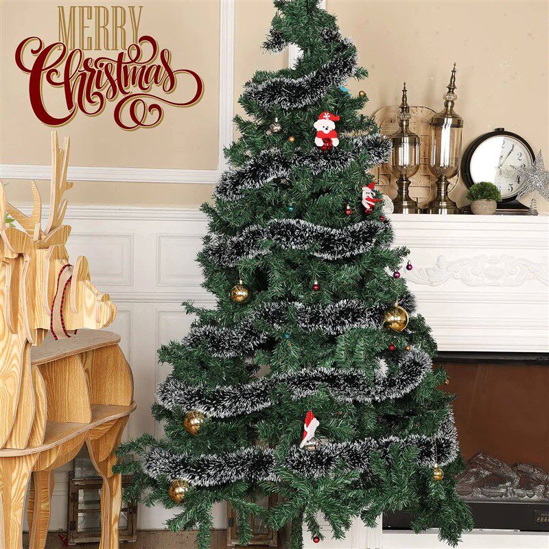 200CM Christmas Ribbon Garland Xmas Tree Foil Pull Flower Ri