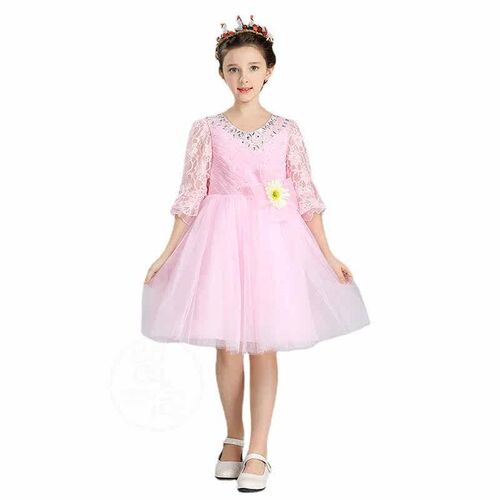 (Childrens wedding dress dress lace Embroidered Organza gir