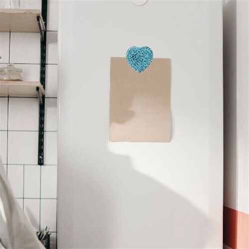 2PCS Heart Shaped Rhinestone Fridge Magnets Decorative