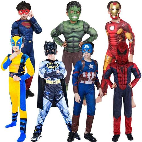 Superhero Spider Man Costume Kids Captain America Iron Man