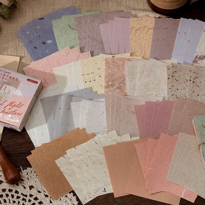100Pcs Mottled Book Pages Material Paper Junk Journal Planne