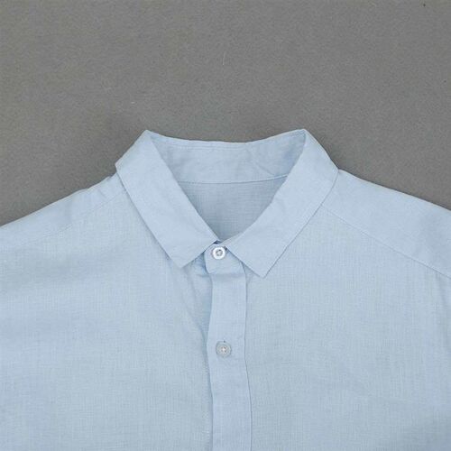 Spring Linen Mens Simple All-match Casual Linen Shirt Loose