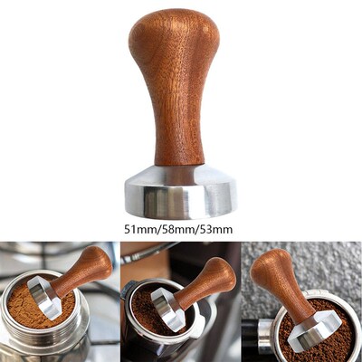Coffee Tamper Powder Hammer Pressing Wooden Handle Coffee Di