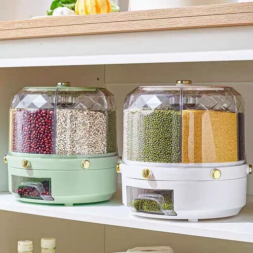 Kitchen Storage Box 360 Degree Rotating Rice Dispenser Seale