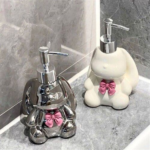 Cute Rabbit Liquid Soap Dispensers Separate Bottles Shower