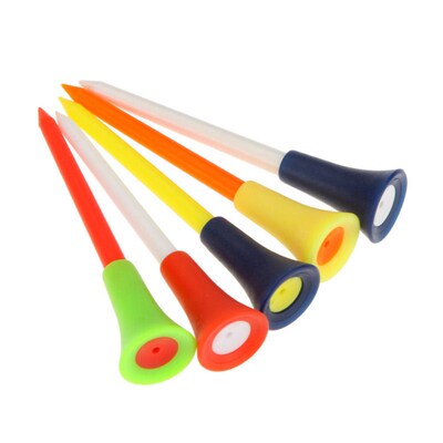 100 Pcs/Pack Plastic Golf Tees Multi Color 8.3CM Durable Rub