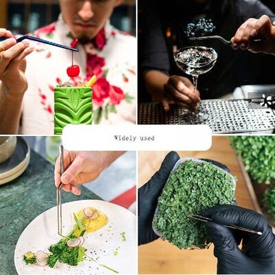 1pcs 14cm Stainless Steel Tweezer Plating Chef Food Tweezer